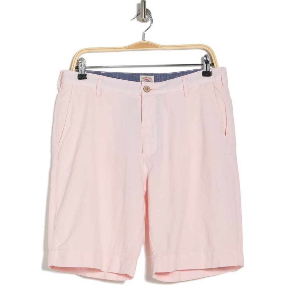 Faherty Men's Malibu Linen & Cotton Chino Shorts in Pink Size 38